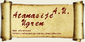Atanasije Ugren vizit kartica